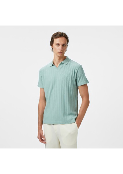 Erkek Yeşil Classic Fit Polo Yaka T-Shirt K55560T.3BS