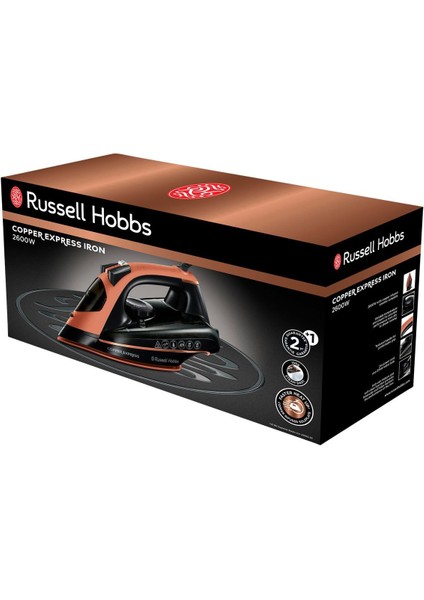 Bakır Kaplı Seramik Tabakalı Buharlı Ütü, Siyah, Hafif ve Şık Tasarım