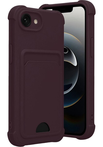 Apple iPhone 16E Kelvin Kartvizitli Silikon - Derin Mor