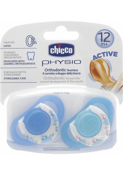 Chicco 2 Li Physio Kauçuk Emzik 12 Ay+ Erkek