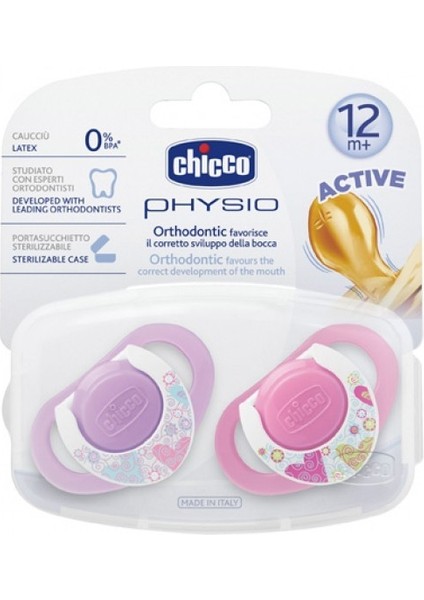 Chicco 2 Li Physio Kauçuk Emzik 12 Ay+ Kız