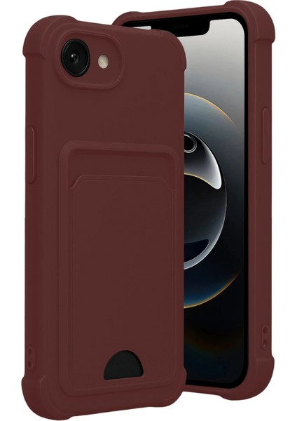 Apple iPhone 16E Kelvin Kartvizitli Silikon - Bordo