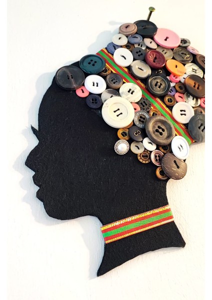 Keçe, Kumaş ve Düğme ile Arap Kız Tasarım Duvar/balkon Süsü / Ev Dekorasyonu (24 x 19) fırsatları