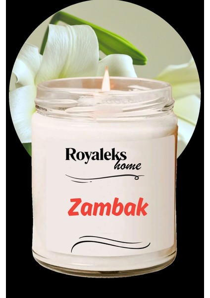 Doğal Özel Seri Kokulu Dekoratif Kavanoz Mum 210 cc - Zambak Esansı - Ryl