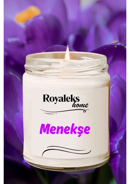 Doğal Özel Seri Kokulu Dekoratif Kavanoz Mum 210 cc - Menekşe Esansı - Ryl modelleri