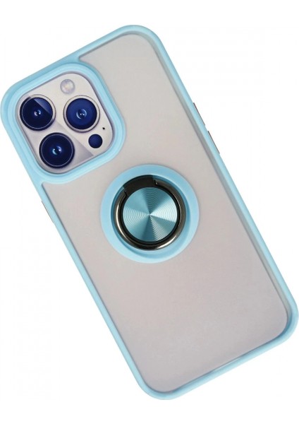 iPhone 15 Pro Kılıf Montreal Yüzüklü Silikon Kapak - Buz Mavi fiyatları