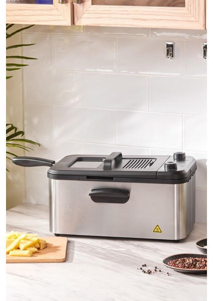 Gri Inox Yağ Filtreli Zamanlayıcılı Fritöz Xl 3,2l, Sağlıklı ve Pratik Kullanım