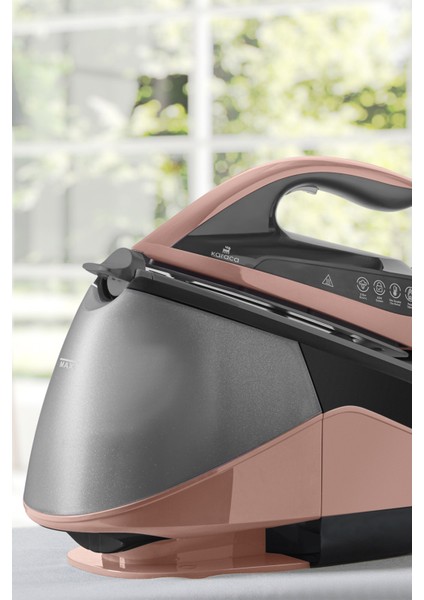 Vantuzlu Dokunmatik Kazanlı Ütü, Rosegold, 2600W, Pembe