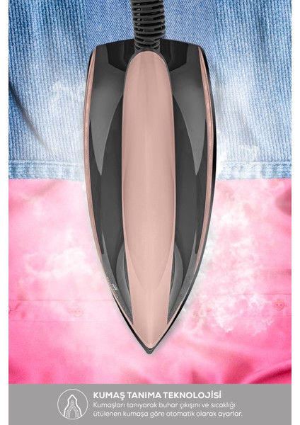 Vantuzlu Dokunmatik Kazanlı Ütü, Rosegold, 2600W, Pembe modelleri