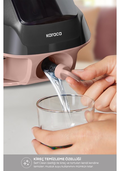 Vantuzlu Dokunmatik Kazanlı Ütü, Rosegold, 2600W, Pembe