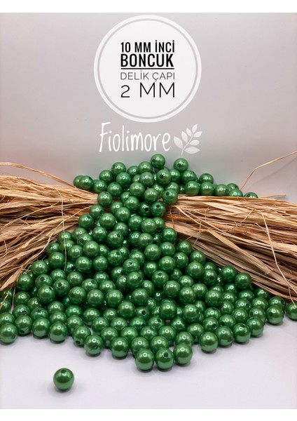 10 mm Lüks Kaplama Plastik Inci Boncuk (50 GRAM-100 Adet) Takı Çanta Boncuğu