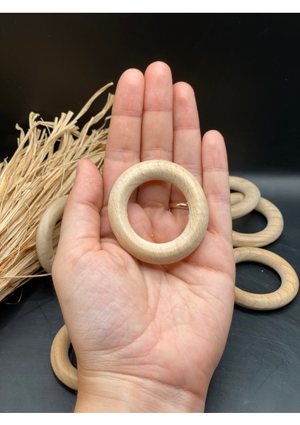 Ahşap Halka-(5 Adet)-Diş Kaşıma-Amigurumi-Makrome Halka-Aksesuar-Çanta-Takı fiyatları