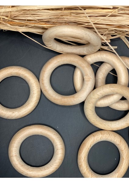 Ahşap Halka-(5 Adet)-Diş Kaşıma-Amigurumi-Makrome Halka-Aksesuar-Çanta-Takı modelleri