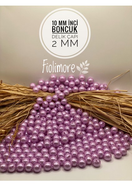 10 mm Lüks Kaplama Plastik Inci Boncuk (50 GRAM-100 Adet) Takı Çanta Boncuğu