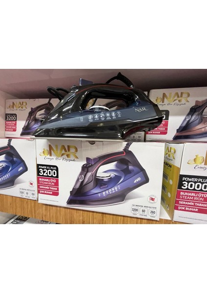 3200W Güçlü Lacivert Ütü, Hızlı ve Etkili Kırışık Giderici