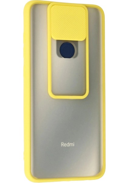 Xiaomi Redmi Note 9 Kılıf Palm Buzlu Kamera Sürgülü Silikon - Sarı modelleri