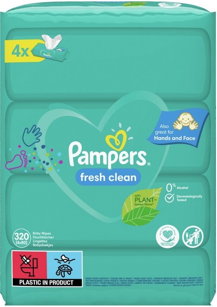 Prima Pampers Baby Yenidoğan Fresh Clean Islak Havlu 80X4 Adet (320 Yaprak)