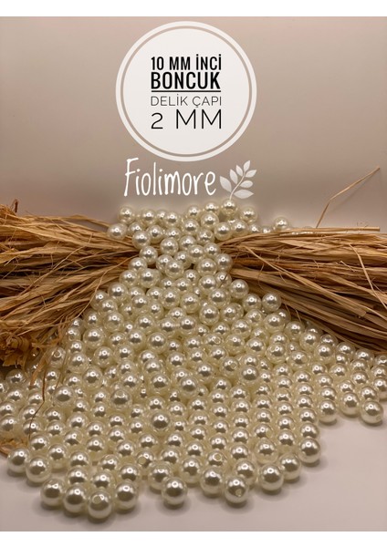 10 mm Lüks Kaplama Plastik Inci Boncuk (50 GRAM-100 Adet) Takı Çanta Boncuğu