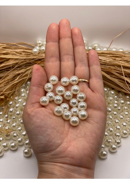 10 mm Lüks Kaplama Plastik Inci Boncuk (50 GRAM-100 Adet) Takı Çanta Boncuğu fiyatları