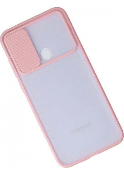 Samsung Galaxy A11 Kılıf Palm Buzlu Kamera Sürgülü Silikon - Pembe