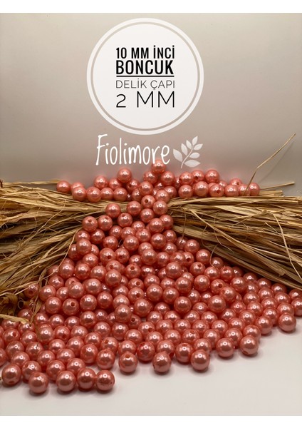 10 mm Lüks Kaplama Plastik Inci Boncuk (50 GRAM-100 Adet) Takı Çanta Boncuğu