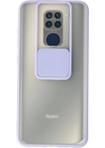 Xiaomi Redmi Note 9 Kılıf Palm Buzlu Kamera Sürgülü Silikon - Lila