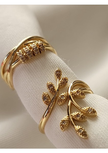 Vıp Eklem Yüzükleri Gold Ayarlanabilir Model