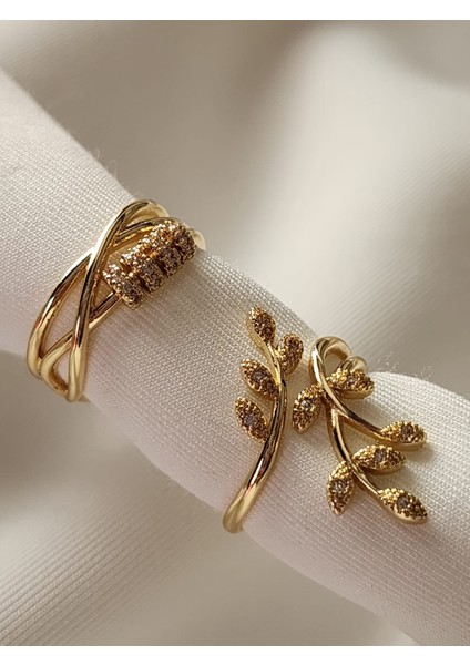 Vıp Eklem Yüzükleri Gold Ayarlanabilir Model