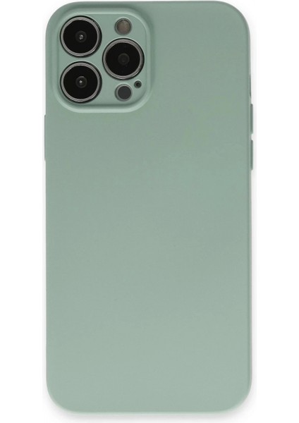 iPhone 13 Pro Max Kılıf Nano Içi Kadife Silikon - Su Yeşili