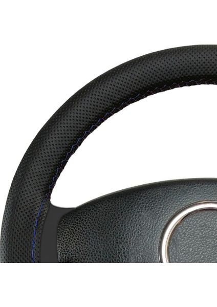 Tüm Araç ve Modellere Uyumlu Deri Direksiyon Kılıfı Kaymaz, Dikmeli Mavi Spor Dikişli