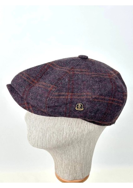 Kışlık Kaşe Kumaş Kasket Şapka – Modern Ekose Tasarım