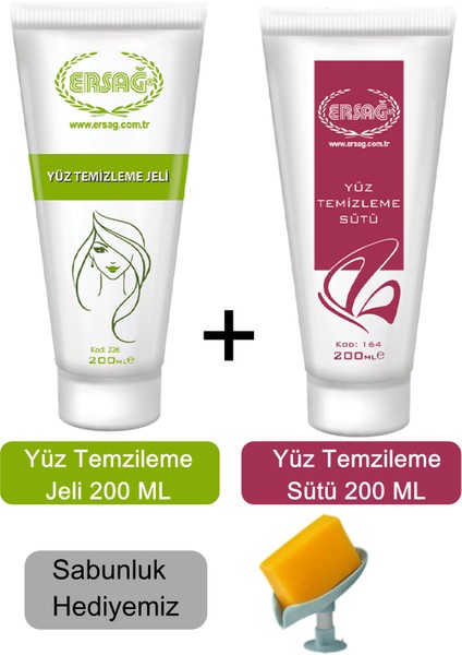 Yüz Temizleme Jeli 200ML ve Yüz Temizleme Sütü 200ML - Sabunluk Hediyemiz 164-2266