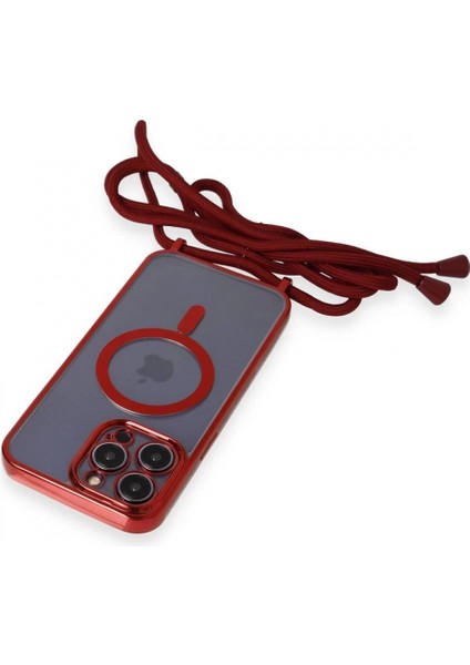 iPhone 14 Pro Kılıf Divo Lazer Askılı Magsafe Kapak - Kırmızı indirimleri