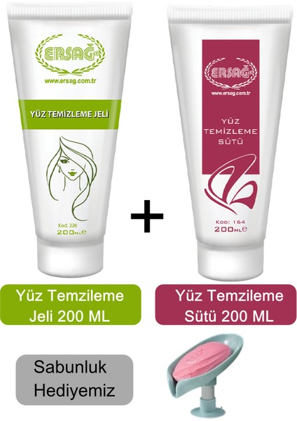 Yüz Temizleme Jeli 200ML ve Yüz Temizleme Sütü 200ML - Sabunluk Hediyemiz 164-2267