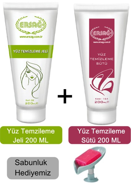 Yüz Temizleme Jeli 200ML ve Yüz Temizleme Sütü 200ML - Sabunluk Hediyemiz 164-2265