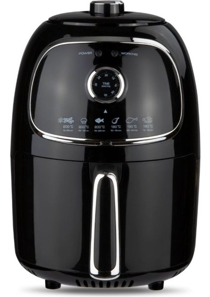 Yağsız Fritöz, Siyah, Pratik ve Sağlıklı Pişirme, Hızlı ve Kolay Kullanım