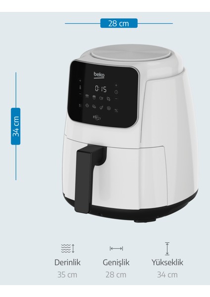 Beyaz Fitfry® Az Yağlı Fritöz, Sağlıklı ve Pratik Mutfak Arkadaşı indirimleri
