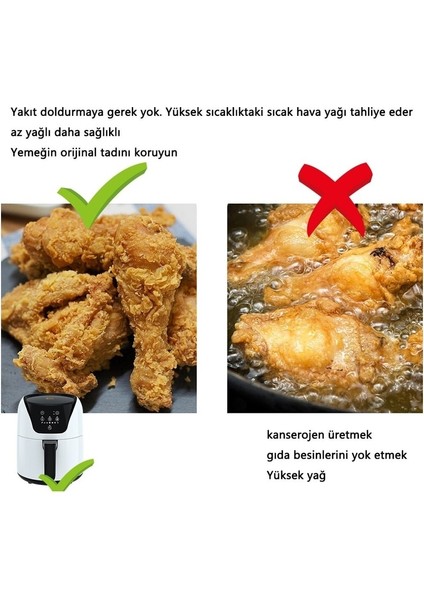 5l Akıllı Hava Fritözü Beyaz, Sağlıklı ve Pratik Pişirme Ekipmanı fırsatları