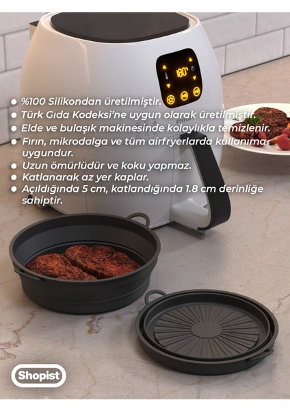Katlanabilir Silikon Pişirme Kabı, 6 Litreye Uygun, Çok Amaçlı ve Pratik Set
