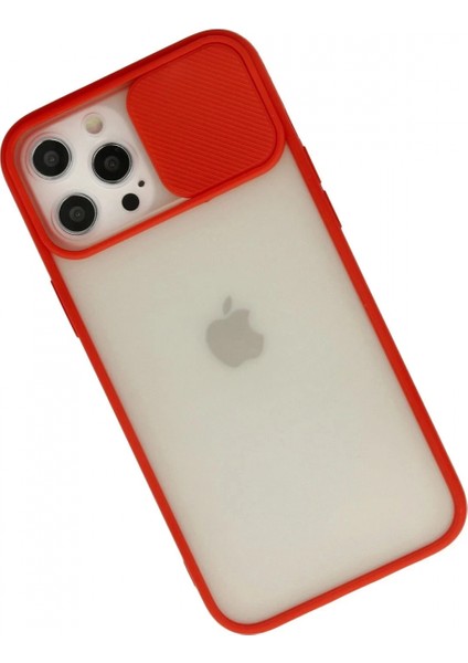 iPhone 12 Pro Max Kılıf Palm Buzlu Kamera Sürgülü Silikon - Kırmızı fiyatları
