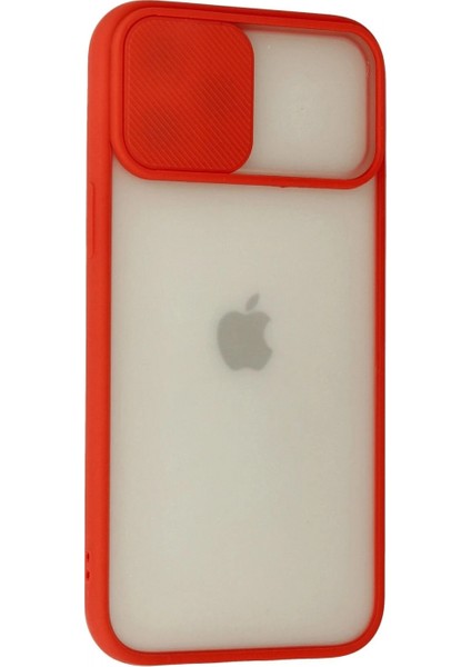 iPhone 12 Pro Max Kılıf Palm Buzlu Kamera Sürgülü Silikon - Kırmızı modelleri