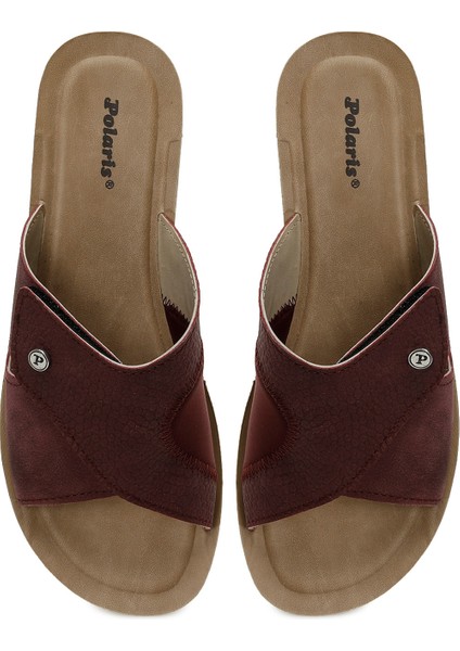 609008.Z5PR Bordo Kadın Dolgu Topuk Terlik