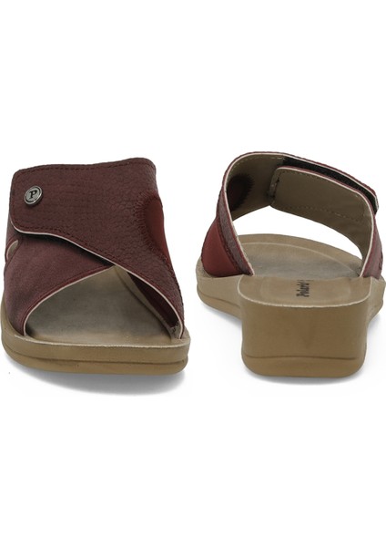 609008.Z5PR Bordo Kadın Dolgu Topuk Terlik