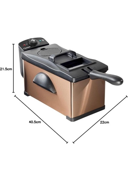 2000W 3.5l Yağ Fritözü, Bakır, Soğuk Bölge Teknolojili, Ayarlanabilir Sıcaklık fiyatları