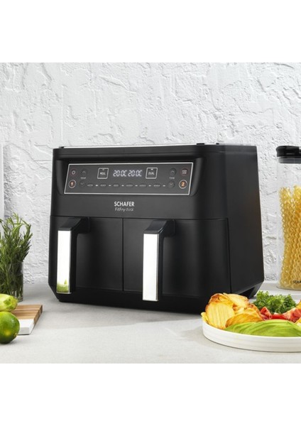 Dijital Airfryer Sıcak Hava Fritözü, Siyah, Sağlıklı ve Hızlı Pişirme