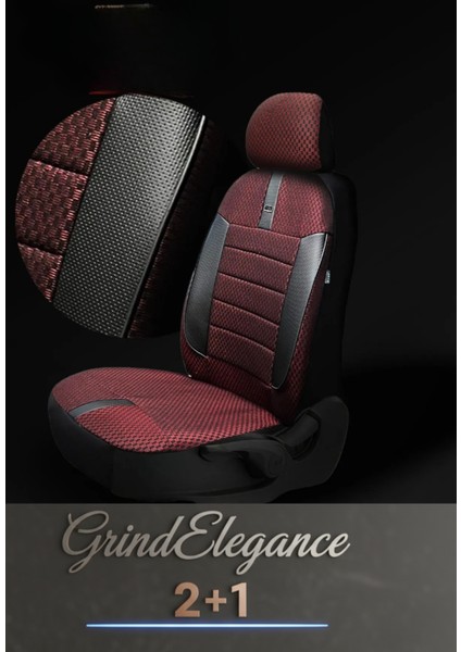 Kia Sorento 1 2002-2008 – Ticari Araç 2+1 Uyumlu Vira GrindSport Koltuk Kılıfı – Kırmızı Siyah, Kolay Montaj fiyatları