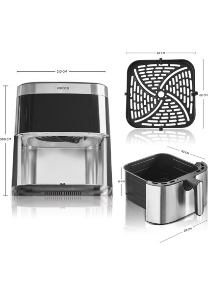 Geniş 9lt Airfryer, 10 Fonksiyonlu, Akıllı Dokunmatik Ekran, Xxxl Gövde, Sağlıklı Pişirme fiyatları