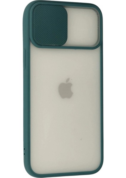 iPhone 12 Pro Max Kılıf Palm Buzlu Kamera Sürgülü Silikon - Yeşil modelleri