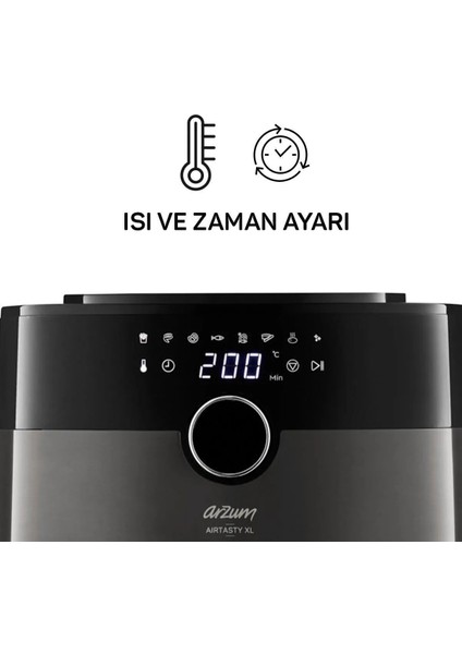 Yağsız Büyük Kapasiteli Hava Fritözü, Bakır, 6 Litre