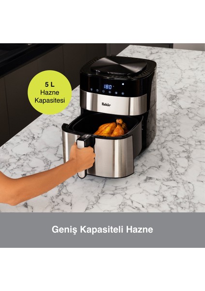 Siyah Uno Chefry Sıcak Hava Fritözü 5 Litre Kapasite modelleri